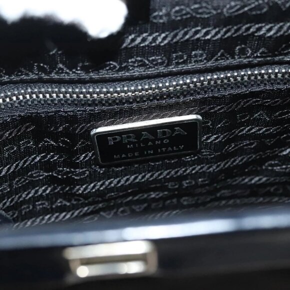 PRADA Shoulder Bag Nylon Black Silver Auth 130183 - Picture 10 of 16